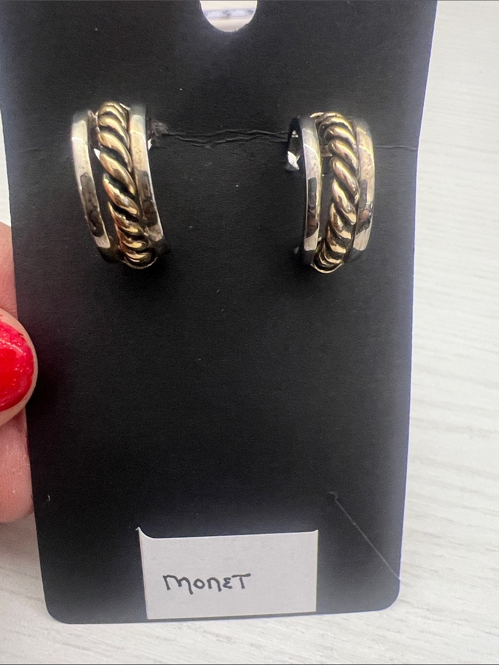 Monet Twisted Rope Two-Tone Hoop Earrings - Gold & Silver